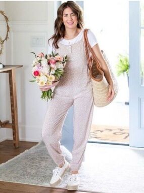 Smash + Tess Jillyall Beige Daisy ditsy print floral XXS Casual Summer Jumpsuit